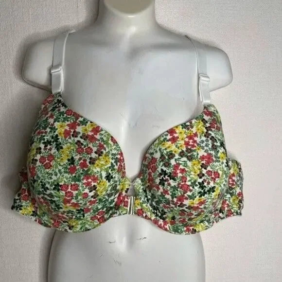 NWOT Cacique Front Close Lined Lightly Bra Women Plus Size 44B Racerback Floral - Picture 7 of 9